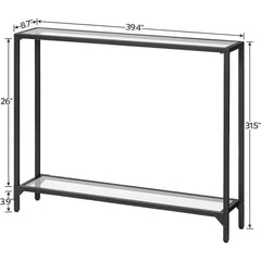 Console Table Tempered Glass Sofa Table Entryway Table 39.4” x 8.7” x 31.5” United States