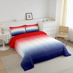 Comforter Set Kids Teens Dark Blue and Black Striped Bedding Bed Set Decor Modern Fashion Comforter Inner Fill Bedroom