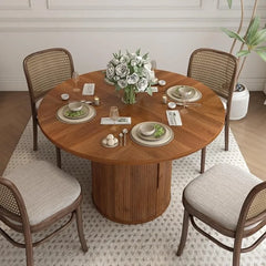 Dining Table, Kitchen Tables Dinner Tables with 2-Layer Storage Shelf and Wood Slide Door, Dining Table