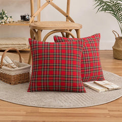 Pillow Cases Christmas Scottish Tartan Plaid Cushion Covers Bed Sofa Pad Party Decor Throw Pillow Cover Holiday Decors 45/50cm