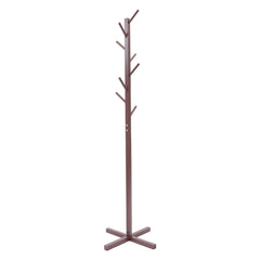 CNCEST Pine Wood Coat Rack With 8 Branch Hooks Easy to Install Modern Tree Shape Coat Rack For Living Room Bedroom