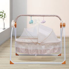 5 Gears Electric Auto-Swing Baby Crib Cradle Sleep Bed Infant Rocker+Net Music Bluetooth Music Adjustable+ Mat