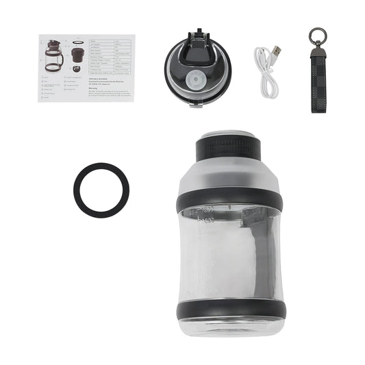 2l Rechargeable Blender, Fresh Fruit Juicer, USB Portable Juicer Bottle- Black