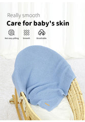 Baby Blankets Knitted Newborn Netural Breathable Month Swaddle Wrap Mat for Infant Boy Girl Crib Cellular Children 90*70cm Cover