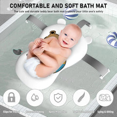 Baby Bathtub Real-Time Temperature Display Bathroom Basket Tub Non-Slip Foldable Folding Bathtub with Cushion Support for Shower