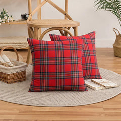 Pillow Cases Christmas Scottish Tartan Plaid Cushion Covers Bed Sofa Pad Party Decor Throw Pillow Cover Holiday Decors 45/50cm