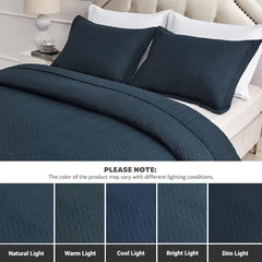 Lightweight Bedspread Ultrasonic  Pattern Light Coverlet for All Season Comforter Bedding Decor - 3 Piece Bed Cover Sets