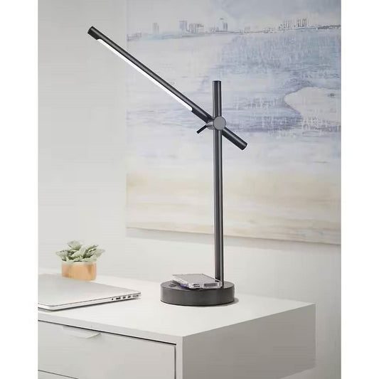 Modern LED Desk Light Table Lamp with Wireless Cell Charging Pad in