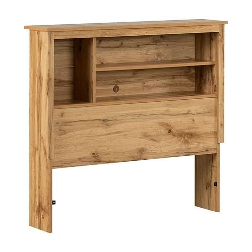 Twin size Modern Scandinavian Style Bookcase Headboard in Oak Wood