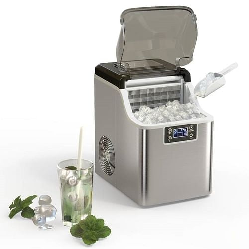 Countertop Home Electric Ice Machine with Scoop - Water Bottle Not