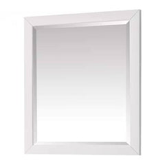 32-in x 28-in Bathroom Wall Mirror with White Solid Wood Frame