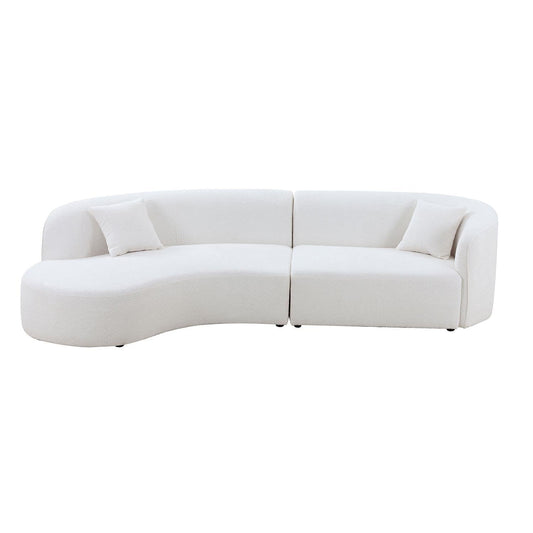 Luxury Modern Style Living Room Upholstery Curved Sofa with Chaise