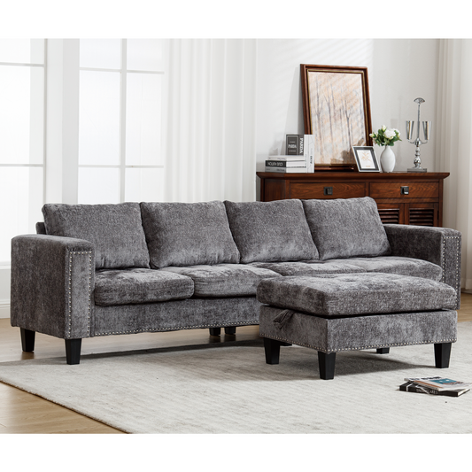 5 Seat Modular Sofa,with Storage Ottoman, Convertible Sectional Sofa,