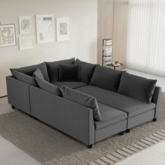 86*60'' Modular Sectional Sofa Bed,Chenille Couch Set with