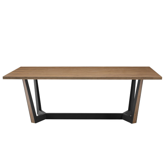 86.61" Dining Table  Mid-Century Modern Rectangle MDF Kitchen Table