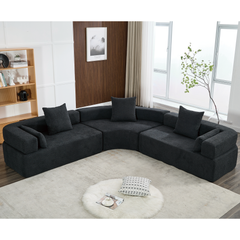 Oversized Combination Sofa,Curved Sofa,Upholstered 4 Seater Couch for