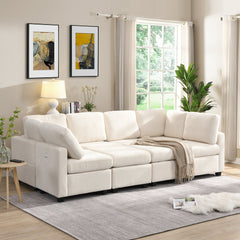 103" Sectional Sofa Couch Sofa Bed U-shaped Sofa with Two Movable