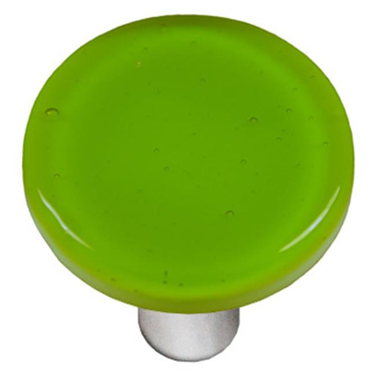 Hot Knobs HK1018-KRA Transparent Spring Green Round Glass Cabinet Knob