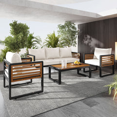 Large Size 4-pieces Outdoor Furniture sofa for 5 Person Conversation