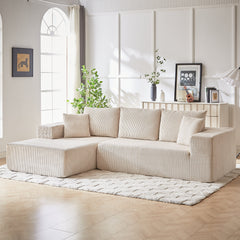 Modern Corduroy Upholstered Sectional Sofa Couch Set,Modular 108" L