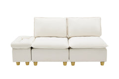 74-inch fashionable and minimalist double-seer off-white flannel sofa