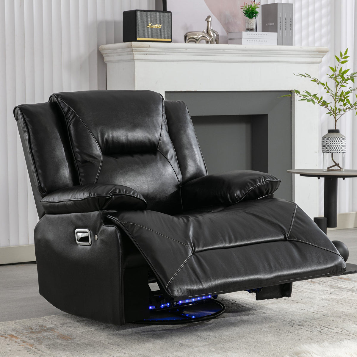 360° Swivel and Rocking Home Theater Recliner Manual Recliner Chair