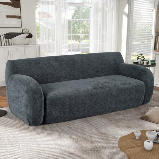 81.5" Minimalist Compression Sofa, Curved Design, 3-Seater Casual Sofa