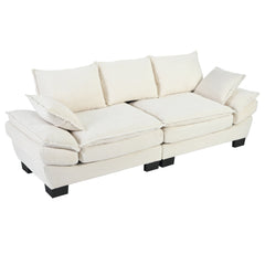 85.4" Modern Curved Sofa, Back Upholstered Couch with 2 Decorative