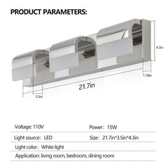 Bathroom Vanity Lighting 3-Light LED Vanity Lights Over Mirror Bath