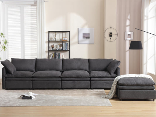 Modern U-shaped Sectional Sofa ,5-seat Upholstered  Sofa