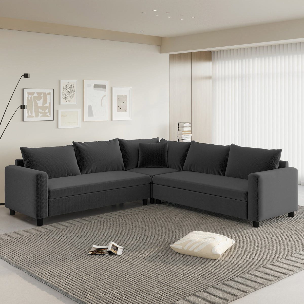 92'' Modern Modular Sectional Sofa,L Shaped Chenille Corner Couch Set