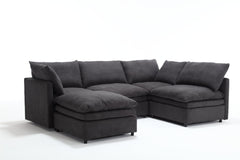 Modern U-shaped Sectional Sofa ,5-seat Upholstered  Sofa