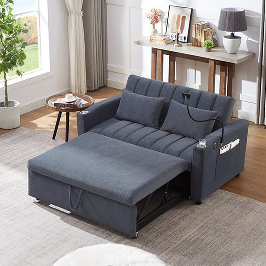 55.9" Convertible Sofa Bed Loveseat Sofa with Three USB Ports, Two