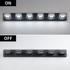 LED Modern Black Vanity Lights, 6-Lights Acrylic Matte Black Bathroom