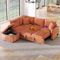 82.67"Convertible Sofa Bed Sectional Sofa Sleeper L-shaped Sofa with a