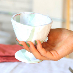 Ceramic Handmade Water Goblet in a Watercolour Aesthetic