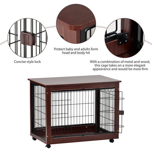 39” Length Furniture Style Pet Dog Crate Cage End Table