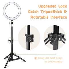 10-inch Ring Light with PTZ Clip Floor Lamp Stand Set