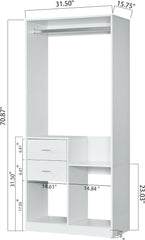 YG-302 Closet Organizer System, Closet System with Clothing Racks