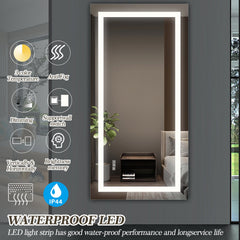 LED Bathroom Mirror 72x36  Inch with lights, anti-Fog & Dimming Led