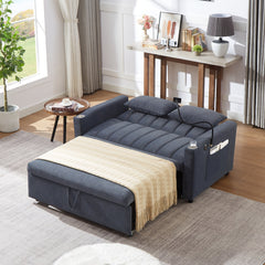 55.9" Convertible Sofa Bed Loveseat Sofa with Three USB Ports, Two