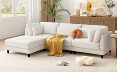 Modern Modular Sectional Sofa with Movable Ottoman, 110 Inch 4 Seat