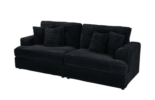 79.3 "long, corduroy sofa with 4 matching pillows, stylish design