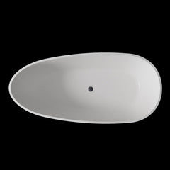 185x85x57CM Solid Surface Freestanding Bathtub Easy Cleaning&Sanitizing[US-Stock]