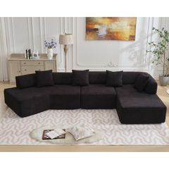 Modern Minimalist 140" L-Shape Couch ,No Assembly