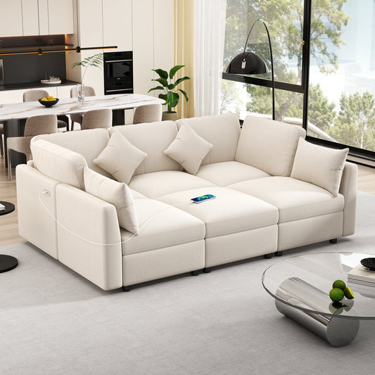 85.4" Sectional Sofa Modular Sofa U-shaped Sofa Couch Sofa Bed