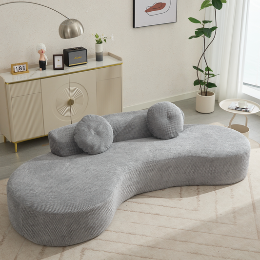 105.5''Curved Sofa, Modern Minimalist Sofa, Cloud Couch Sofa 3-4