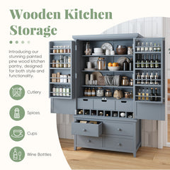 Freestanding Large Kitchen Pantry Wooden Kitchen Storage Cabinet