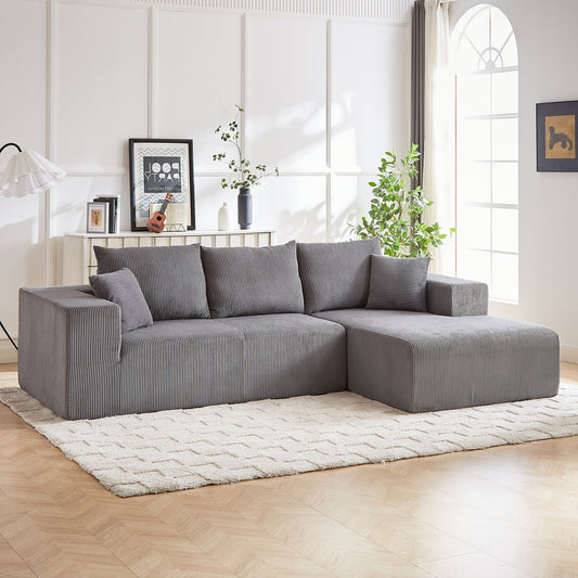 Modern Corduroy Upholstered Sectional Sofa Couch Set,Modular 108" L