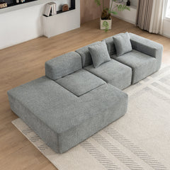 116.5" Sectional Sofa Full-compressed Sofa Couch Free-combined Sofa